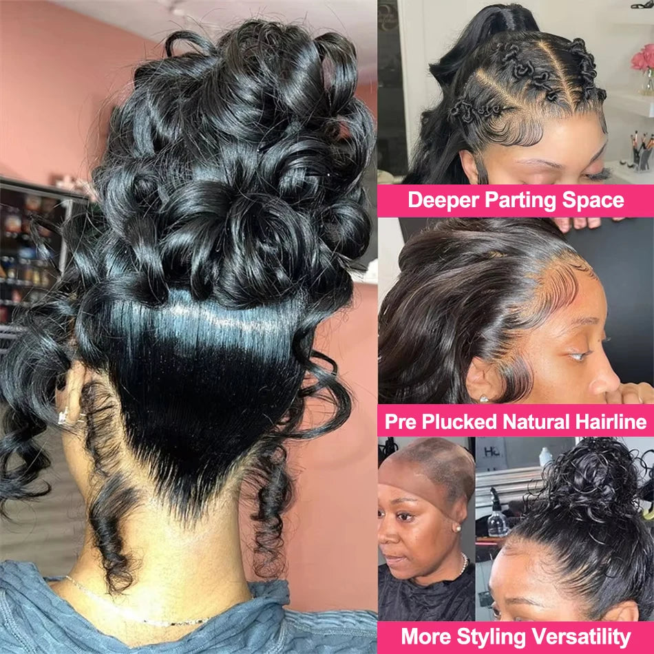 Body Wave 360 Full HD Lace Frontal Wigs Human Hair Preplucked Brazilian Glueless Wig 200 Density 13x4 Lace Front Human Hair Wig