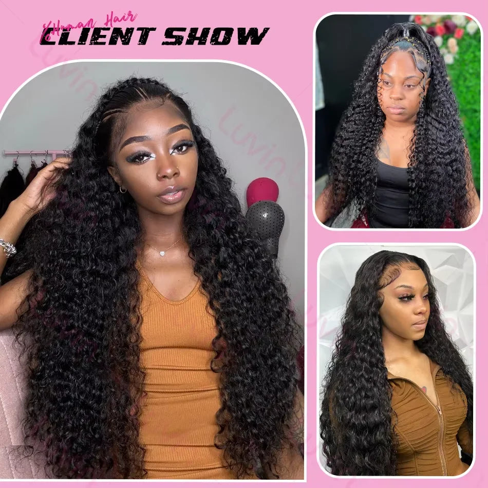 26 34 38 Inch Deep Wave Human Hair Bundles Brazilian Remy Unprocessed Weaving Curly Hair Bundles Weave Extensions Deals