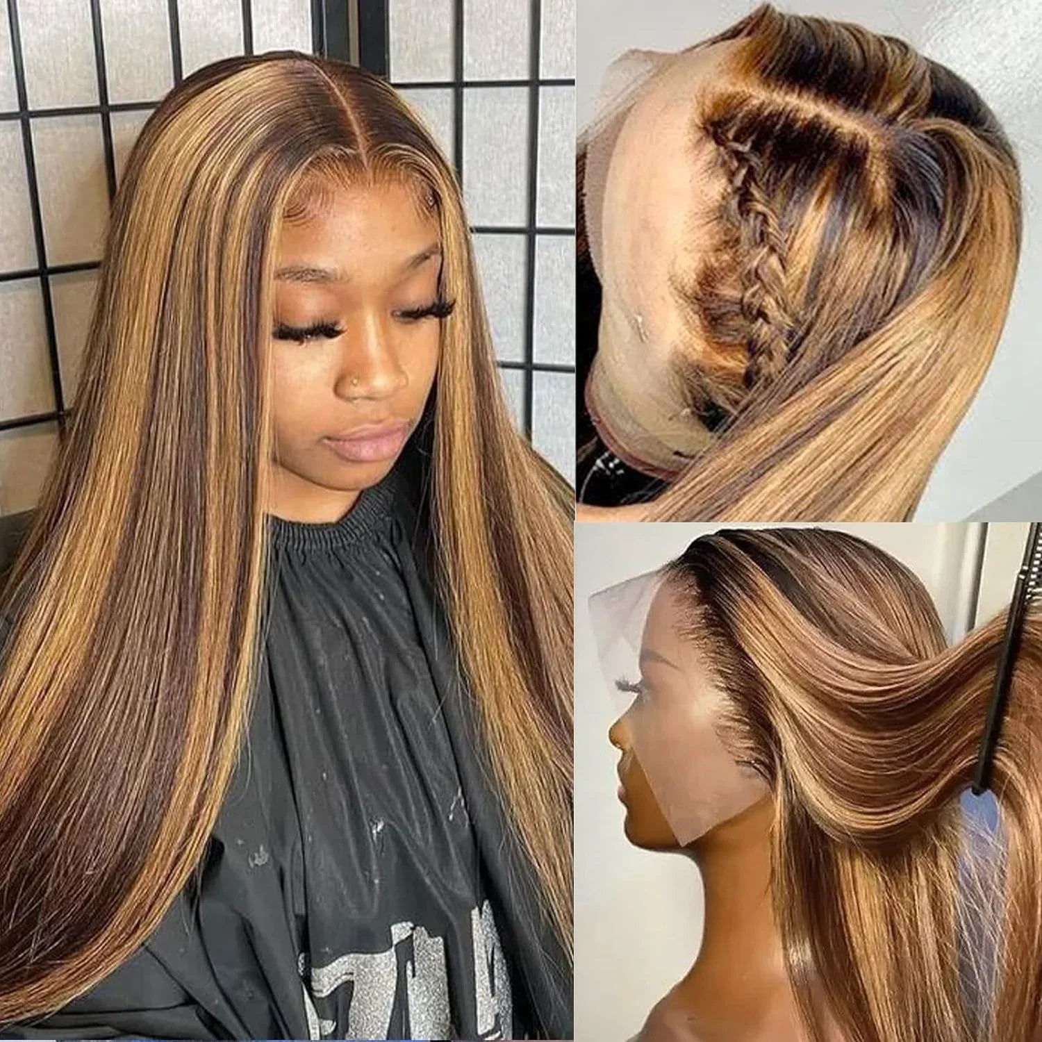Highlight Wig 13x4 Honey Blond Colored Lace Front Human Hair Wigs 13x6 Transparent lace Frontal Wigs Brazilian Human Hair