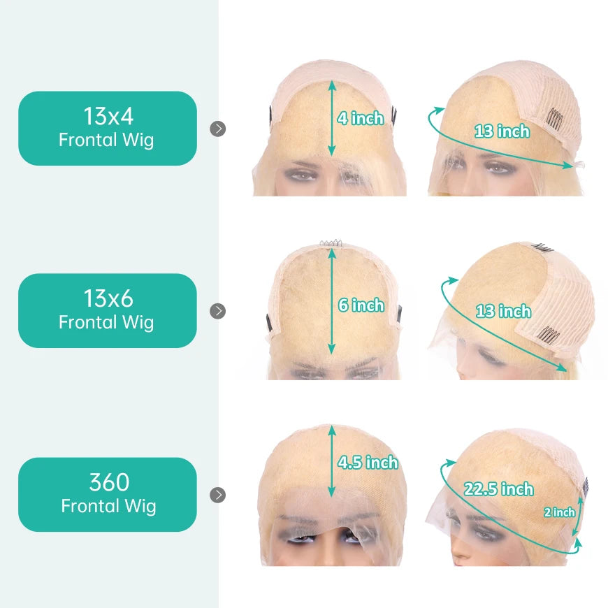 13x6 HD Transparent Lace 613 Blonde 360 Lace Front Human Hair Wig 13x4 Frontal Straight Wig Brazilian Pre plucked Wigs For Women