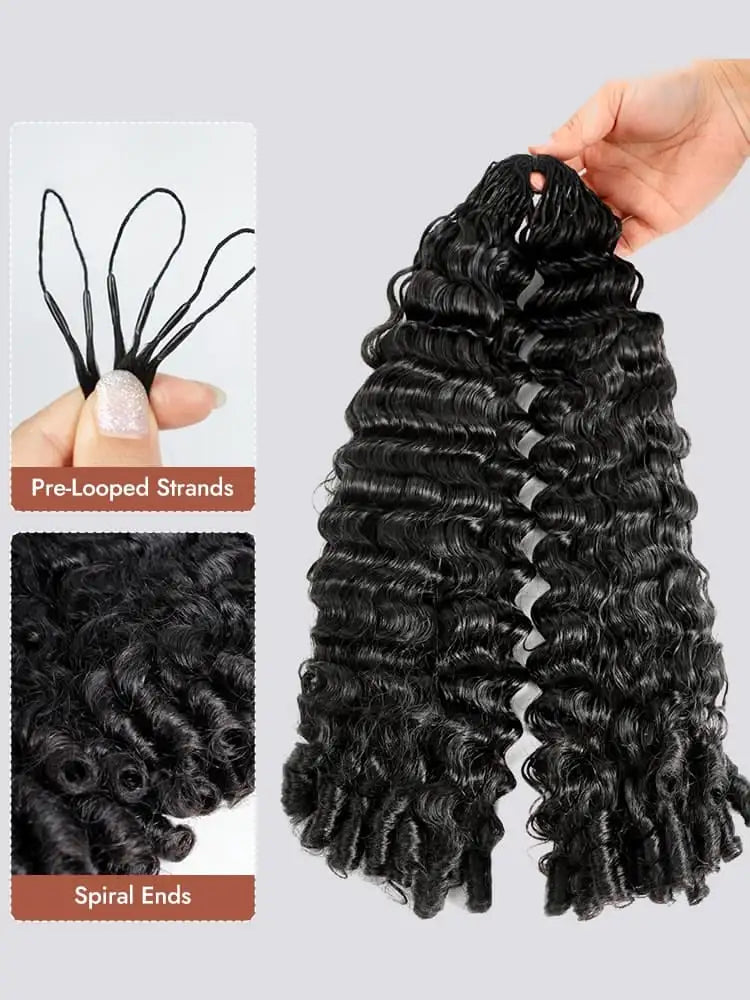 Body Wave Kinky Curly Knotless Pre-Separated Crochet Hair Extensions Feather Hair Extensions Straight Hair Human Hair For Women