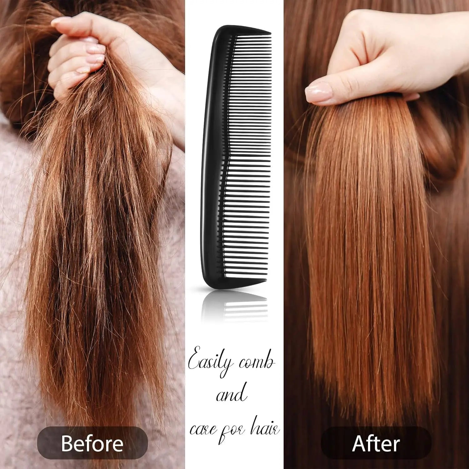 50 Pieces Pocket Hair Combs, 5 inch Unbreakable Black Comb Great for Travel Used on All Hair Types - Men's Hair, Women's Hair