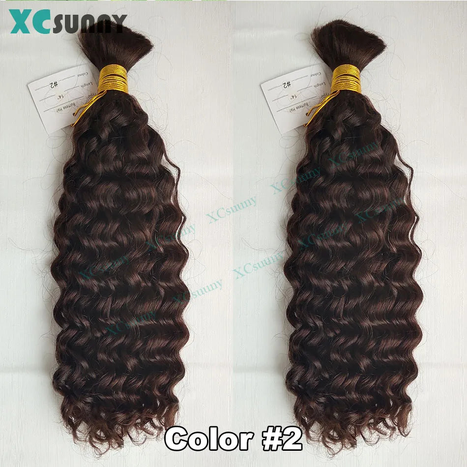 Bulk Curly Human Hair For Braiding 27 Burmese Bulk Human Hair Deep Wave 30 For Boho Knotless Braids Double Drawn Bundles