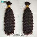 Bulk Curly Human Hair For Braiding 27 Burmese Bulk Human Hair Deep Wave 30 For Boho Knotless Braids Double Drawn Bundles