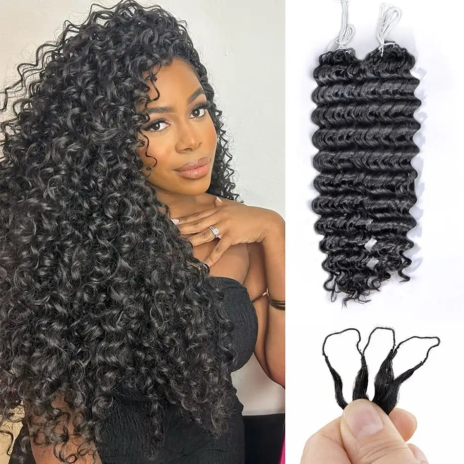 Body Wave Kinky Curly Knotless Pre-Separated Crochet Hair Extensions Feather Hair Extensions Straight Hair Human Hair For Women
