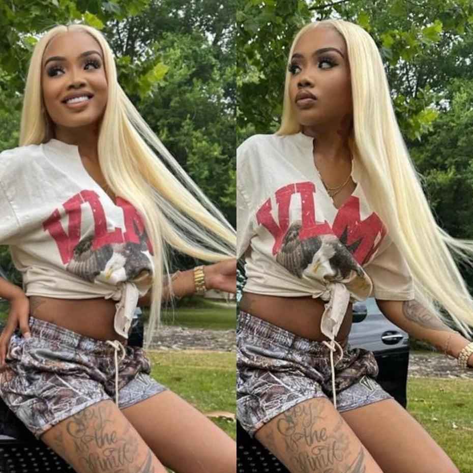 13x6 HD Transparent Lace 613 Blonde 360 Lace Front Human Hair Wig 13x4 Frontal Straight Wig Brazilian Pre plucked Wigs For Women