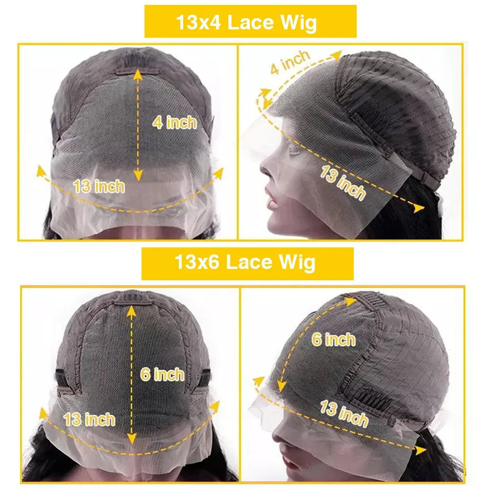 Deep Wave Frontal 13x4/13x6 Hd Lace Frontal For Women Black Glueless Human Hair Ready To Wear Human Hair Wigs