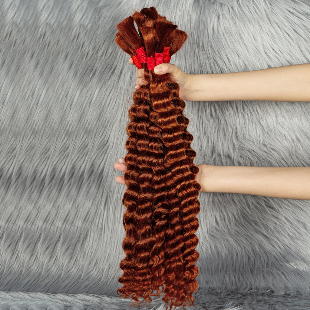 Blonde Deep Wave Human Hair Bundles 28 Inch #27 Colored Human Hair Bundles Brazilian Human Hair Bundles Deep Wave Boho Braids