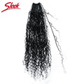 Sleek Natural Color Boho Locs Human Hair Curls Pre Looped Crochet Boho Locs with Human Hair Curls Knotless Locs Braid Extensions