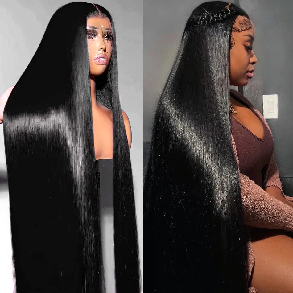 13x4 Vietnamese Double Drawn Human Hair Wigs 13x6 Hd Lace Frontal 40 Inch Straight Transparent Lace Wigs Human Hair Wig For Wome