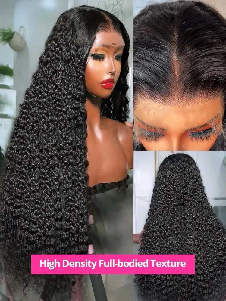 200 Density Water Curly 13x6 HD Lace Frontal Human Hair Wigs Brazilian 30 40 Inch Loose Deep Wave 13x4 Lace Front Wig For Women