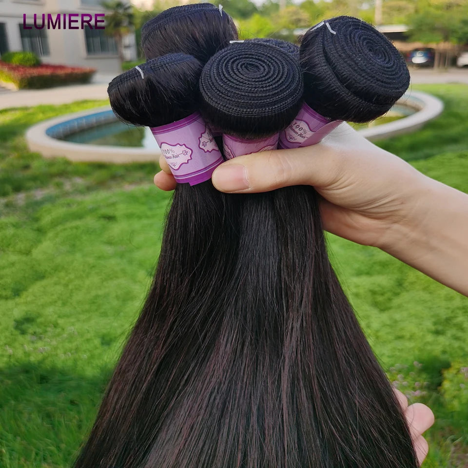 40inch Bone Straight Human Hair Bundles 100% Brazilian Raw Virgin Human Hair 1/3/4 Bundles for Women 18A Thick Bundles Wholeasle