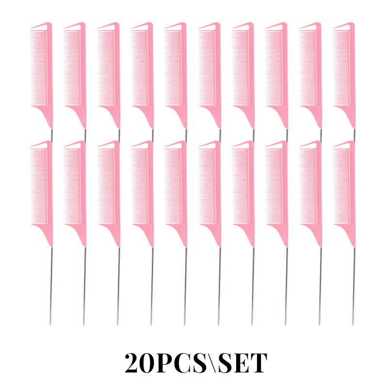 10/20PCS Professional Hair Styling Pointy Tail Comb（Black, Purple, Pink, Green, Yellow） for Wig, Partition, Braid, Hair Dye,