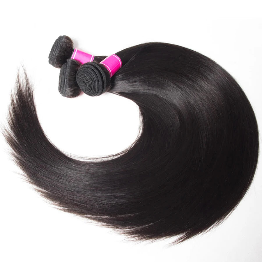 Peruvian Straight Human Hair Weave Bundles 1/3/4 Pcs Human Hair Bundles Remy Virgin Hair Extensions Natural Black
