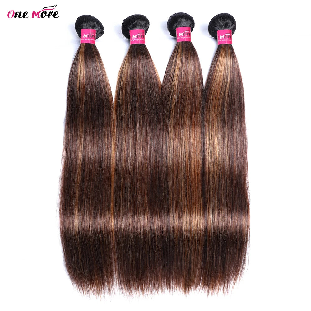 4x4 5x5 Closure With Bundles FB30 Brown Straight Bundles With Closure Ombre Colored Highlight Human Hair Bundles With Closure