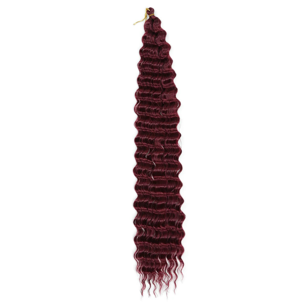 30Inch Deep Wave Twist Crochet Hair Synthetic Deep Curly Braiding Hair Extension Ombre Bohemian Ocean Wave Braids Hair For Women