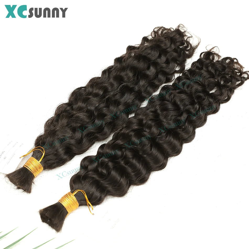 Bulk Curly Human Hair For Braiding 27 Burmese Bulk Human Hair Deep Wave 30 For Boho Knotless Braids Double Drawn Bundles