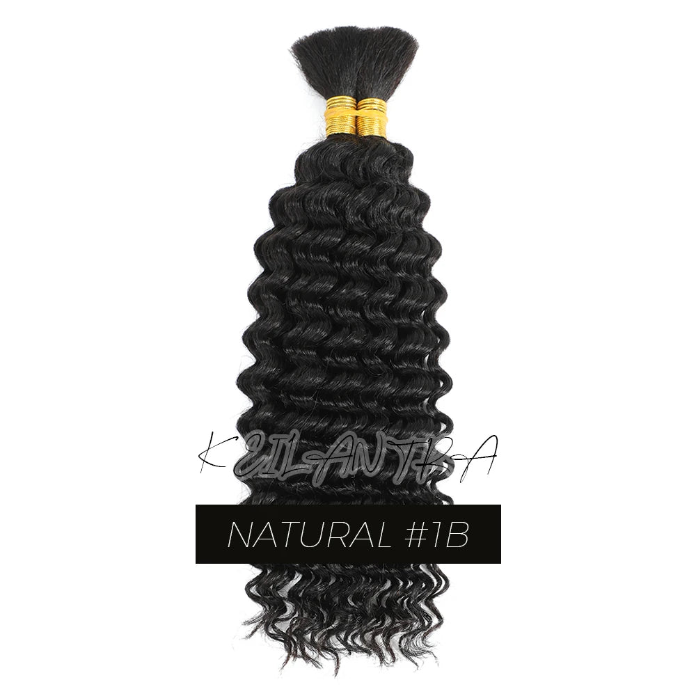 Human Braiding Hair for Boho Braids Bohemian Deep Wave Bulk 100g Human Hair for Braiding Wet and Wave Human Culry Hair for Boho