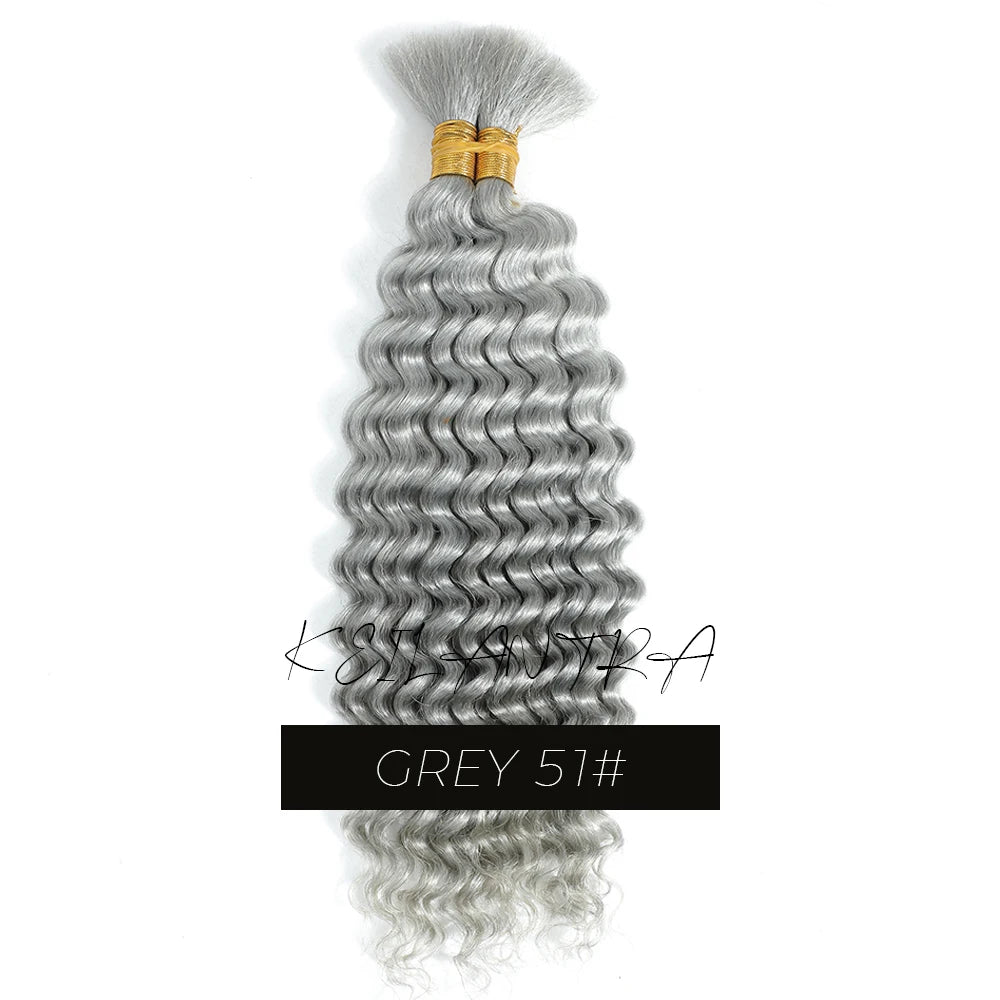 Human Braiding Hair for Boho Braids Bohemian Deep Wave Bulk 100g Human Hair for Braiding Wet and Wave Human Culry Hair for Boho