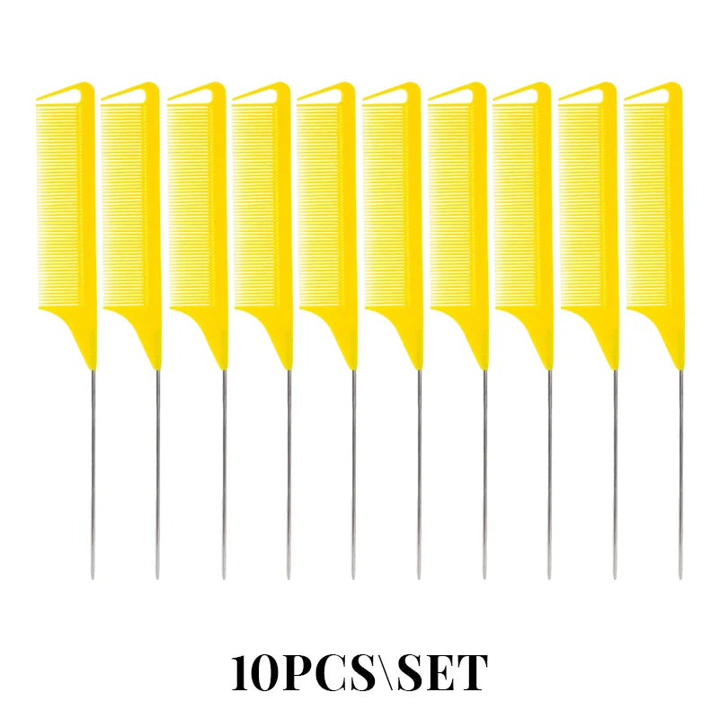10/20PCS Professional Hair Styling Pointy Tail Comb（Black, Purple, Pink, Green, Yellow） for Wig, Partition, Braid, Hair Dye,