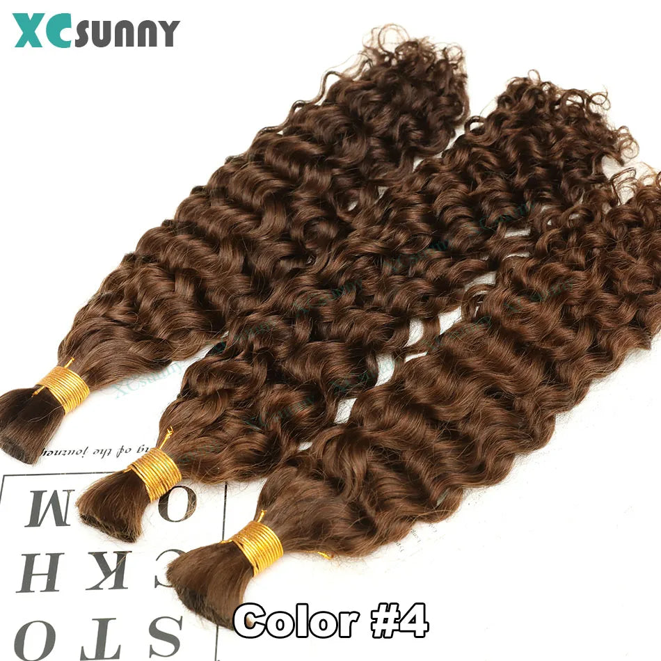 Bulk Curly Human Hair For Braiding 27 Burmese Bulk Human Hair Deep Wave 30 For Boho Knotless Braids Double Drawn Bundles