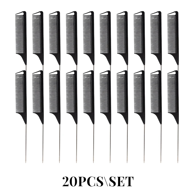 10/20PCS Professional Hair Styling Pointy Tail Comb（Black, Purple, Pink, Green, Yellow） for Wig, Partition, Braid, Hair Dye,