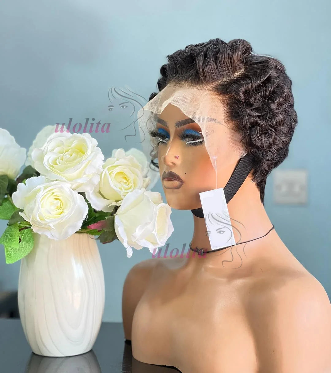 Full Hand Weaving Short Curly Wig 13*4 Lace Frontal Design Brazilian Virgin Remy Human Hair New Style Comfortable & Natural Fit