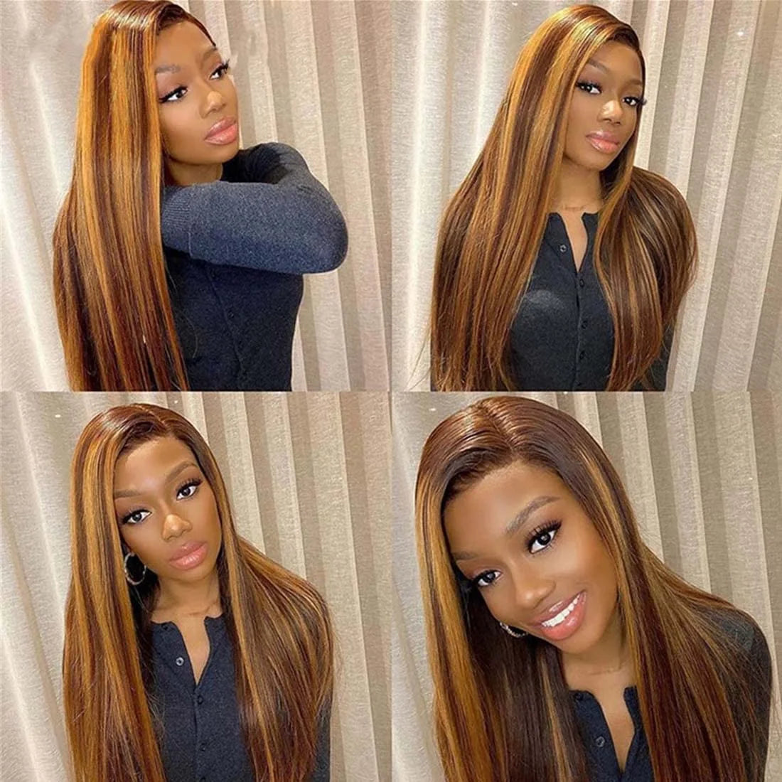 Highlight Wig 13x4 Honey Blond Colored Lace Front Human Hair Wigs 13x6 Transparent lace Frontal Wigs Brazilian Human Hair
