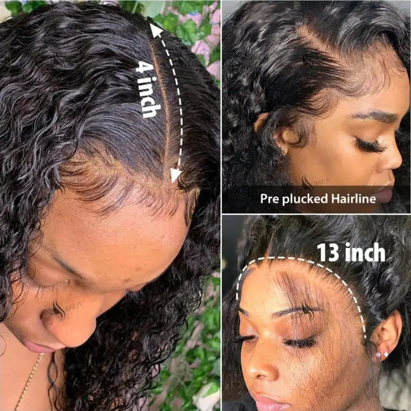 13x6 Brazilian Deep Wave Lace Front Wigs 250% Density Swiss Lace 28 30 Inch Glueless Wigs Pre Plucked Natural Hairline For Women