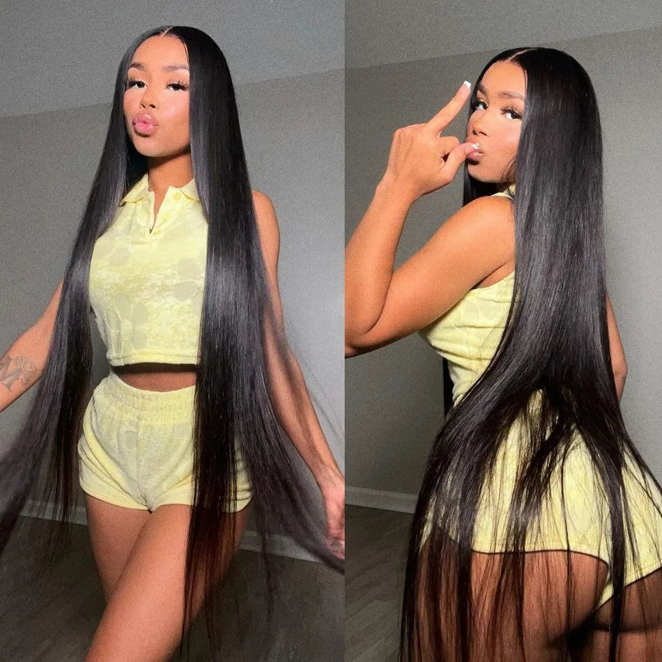 13x4 Vietnamese Double Drawn Human Hair Wigs 13x6 Hd Lace Frontal 40 Inch Straight Transparent Lace Wigs Human Hair Wig For Wome
