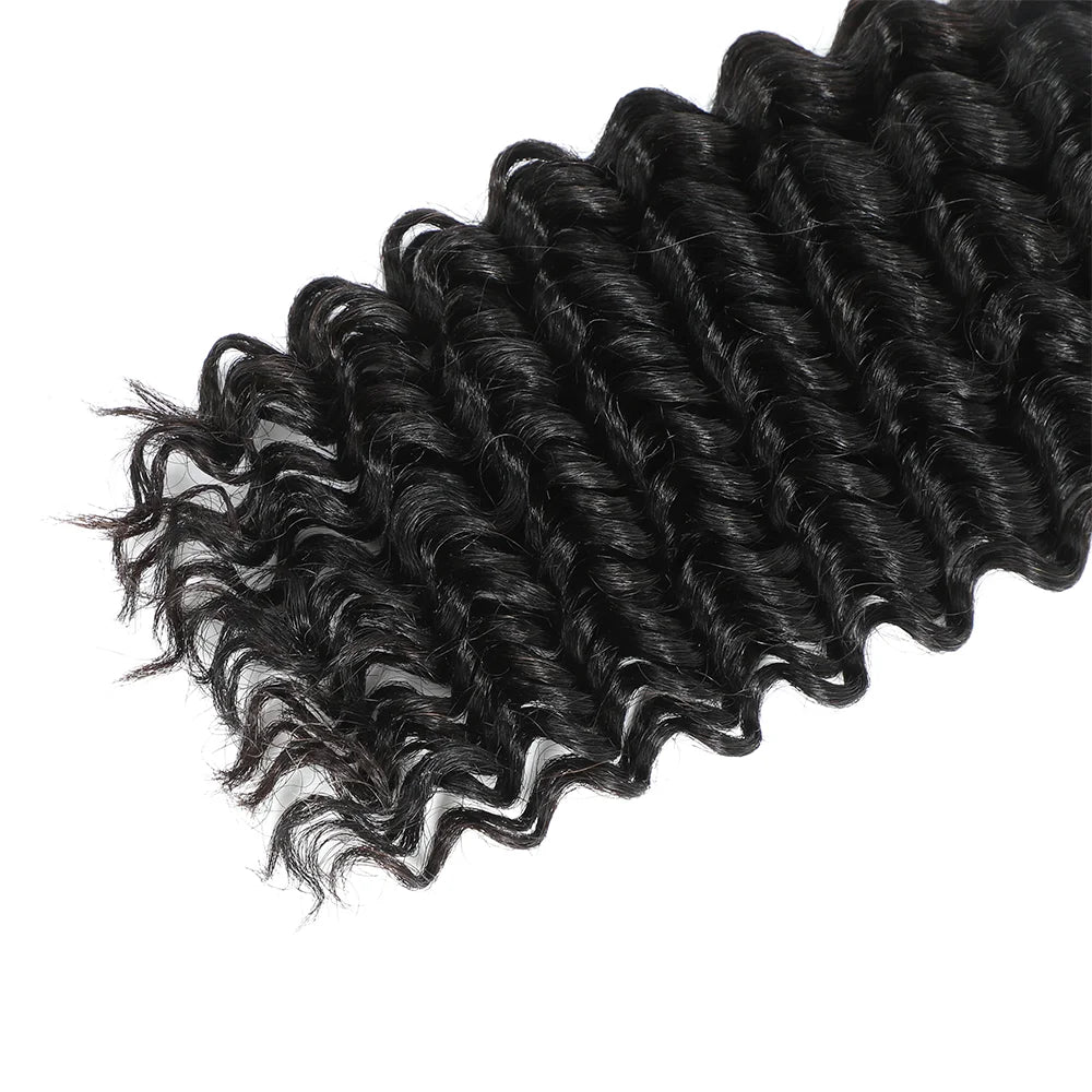 30# Chocolate Brown Deep Wave Bulk 100G 2 Bundles Human Hair for Boho Braids Curly Braiding Hair 14-24 inch Remy Hair Brazilian