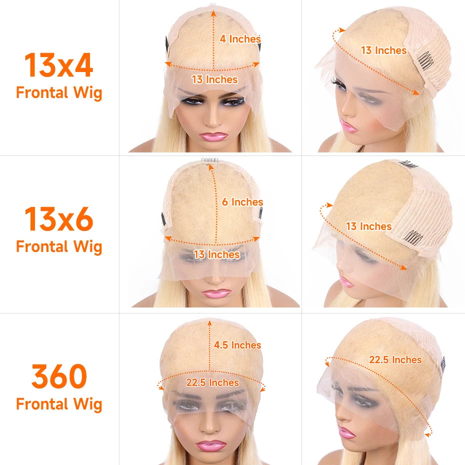 Straight 220 Density 13x4 13x6 360 Lace Front Wig Human Hair Pre Plucked Remy Brazilian Blonde 613 Lace Frontal Wigs 36 38 Inch