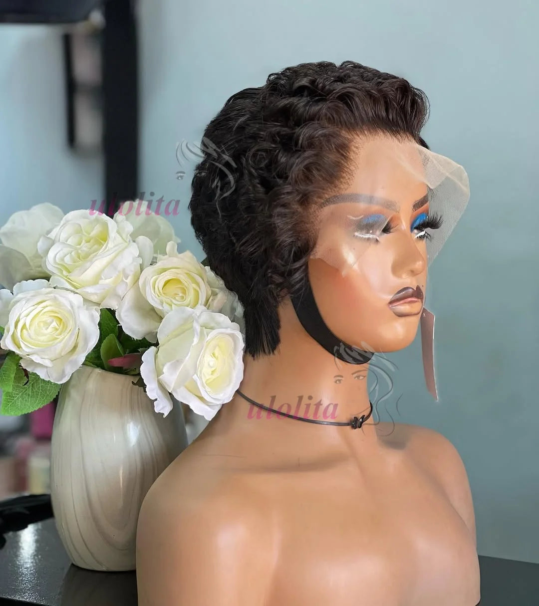 Full Hand Weaving Short Curly Wig 13*4 Lace Frontal Design Brazilian Virgin Remy Human Hair New Style Comfortable & Natural Fit