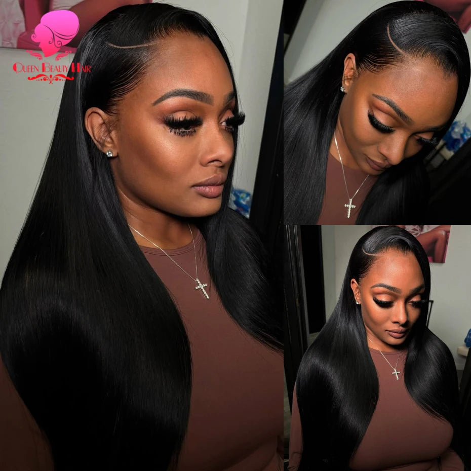 300 Density Lace Wig Human Hair Lace Frontal Wigs Natural Black Brazilian Bone Straight 13x4 13x6 360 Lace Front Human Hair Wig
