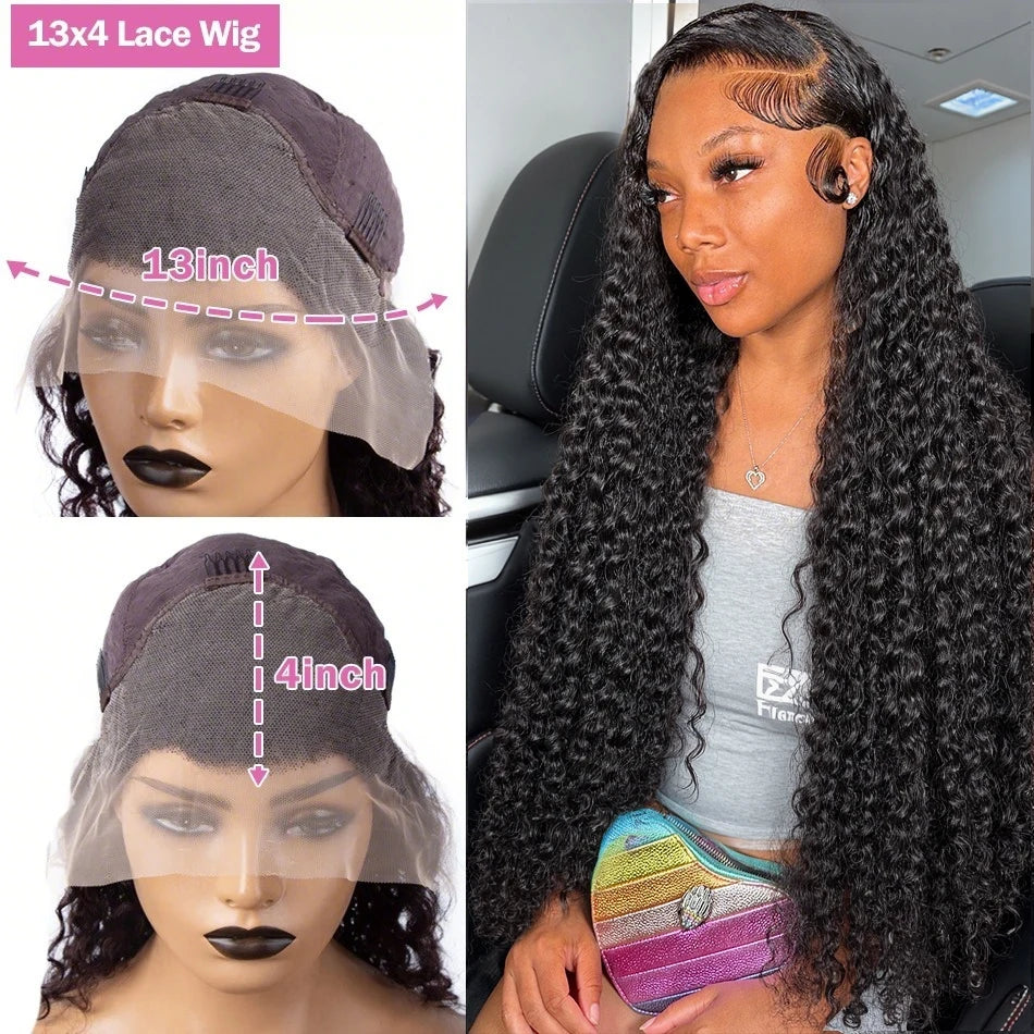 200 Density Water Curly 13x6 HD Lace Frontal Human Hair Wigs Brazilian 30 40 Inch Loose Deep Wave 13x4 Lace Front Wig For Women