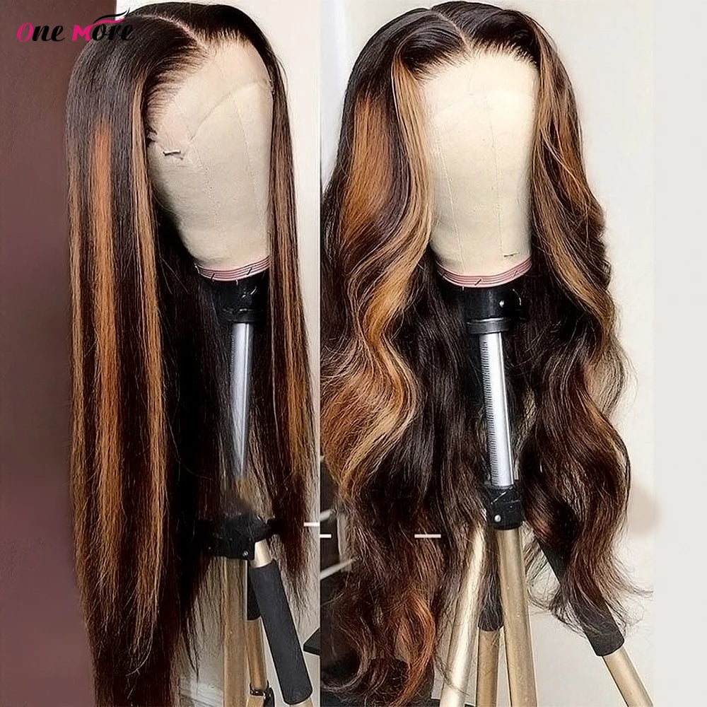 4x4 5x5 Closure With Bundles FB30 Brown Straight Bundles With Closure Ombre Colored Highlight Human Hair Bundles With Closure