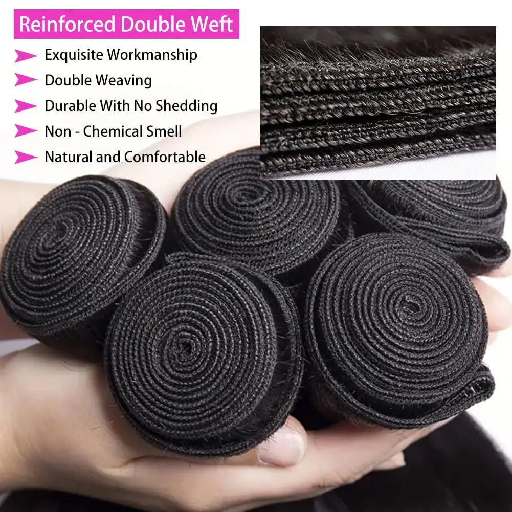 Peruvian Straight Human Hair Weave Bundles 1/3/4 Pcs Human Hair Bundles Remy Virgin Hair Extensions Natural Black