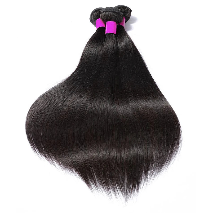 Peruvian Straight Human Hair Weave Bundles 1/3/4 Pcs Human Hair Bundles Remy Virgin Hair Extensions Natural Black