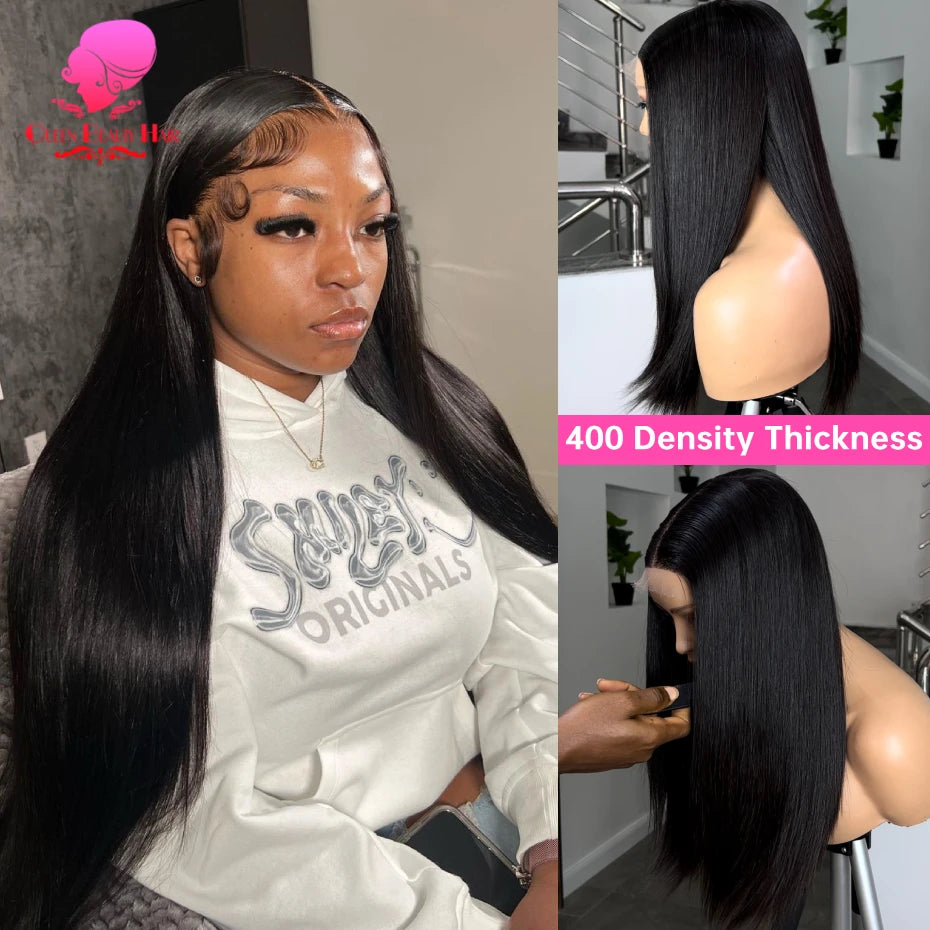 300 Density Lace Wig Human Hair Lace Frontal Wigs Natural Black Brazilian Bone Straight 13x4 13x6 360 Lace Front Human Hair Wig