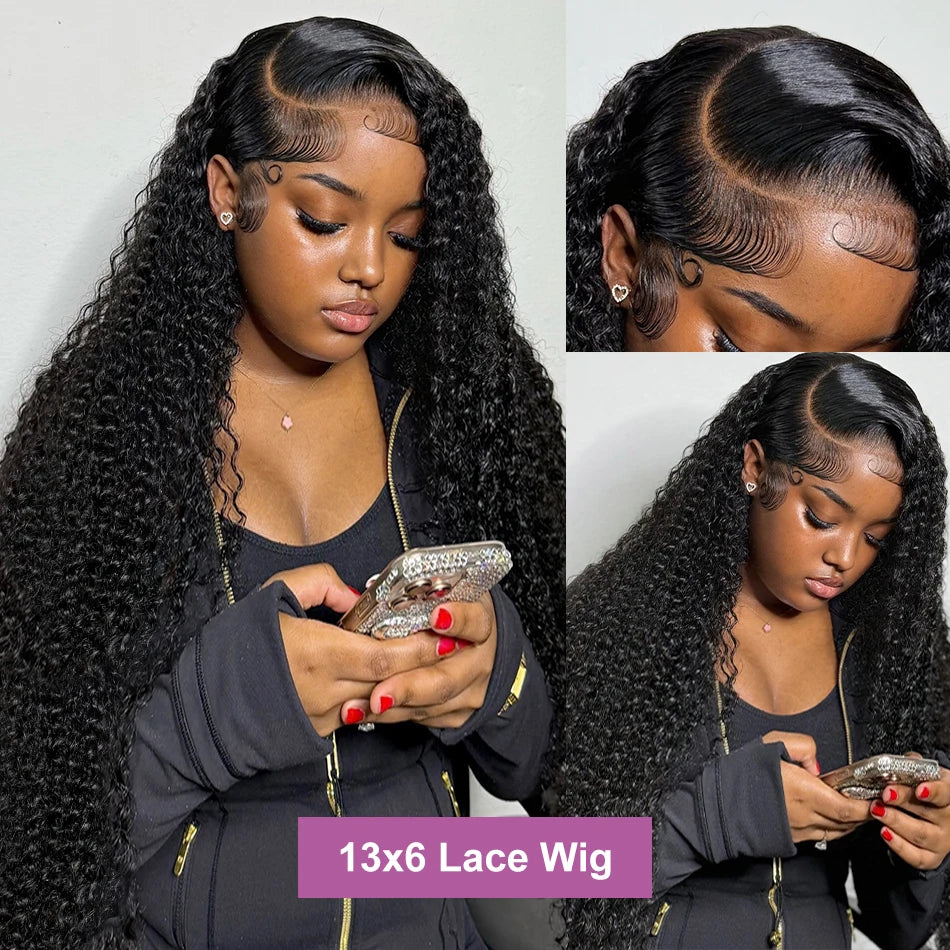 Links 250 Density Curly Wigs 13x6 13x4 HD Lace Frontal Human Hair Wigs  30 40 Inch Remy Deep Wave 5x5 Glueles Lace Wig For Women