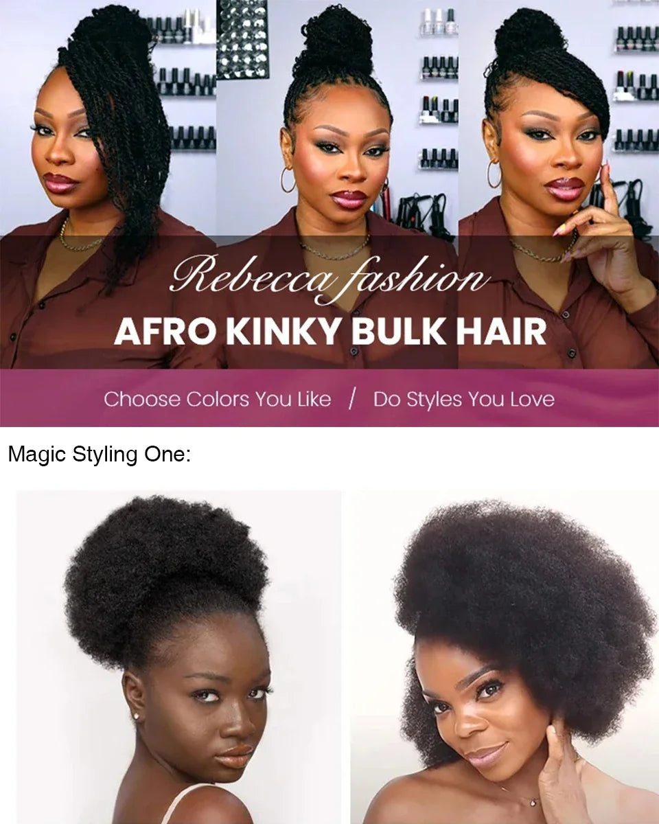 Best Sale Afro Kinky Bulk Twist Braids Hair100% Human Hair for Braiding Dreadlocks Extentions Remy Bulk Hair No Attachment