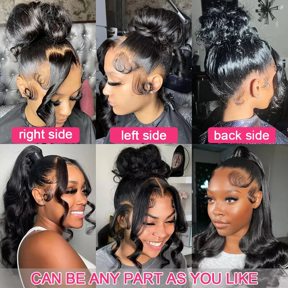 Body Wave 360 Full HD Lace Frontal Wigs Human Hair Preplucked Brazilian Glueless Wig 200 Density 13x4 Lace Front Human Hair Wig