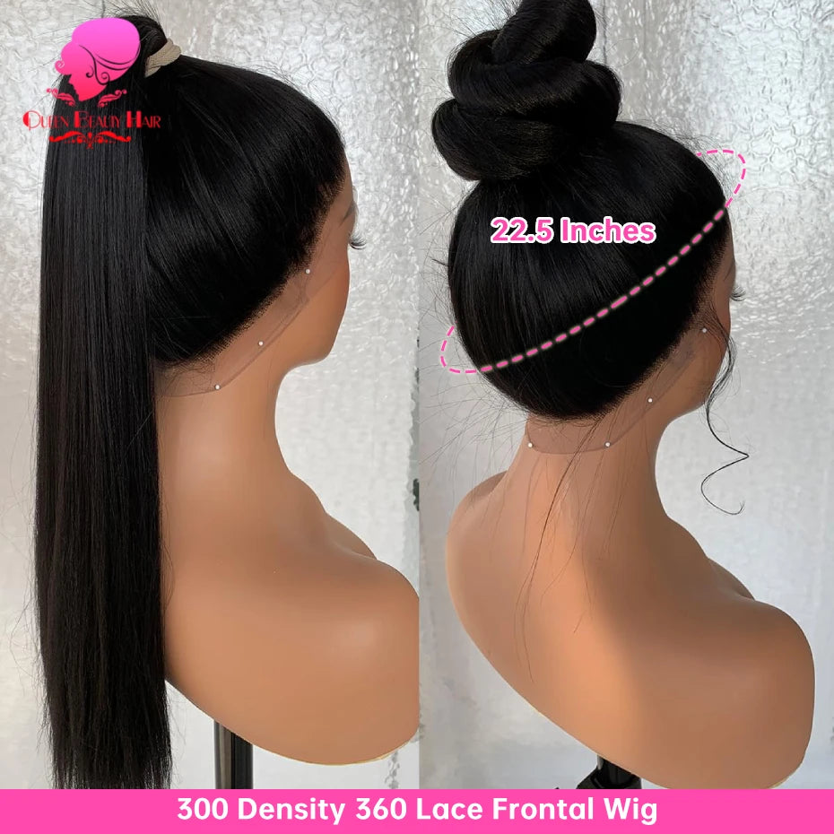300 Density Lace Wig Human Hair Lace Frontal Wigs Natural Black Brazilian Bone Straight 13x4 13x6 360 Lace Front Human Hair Wig