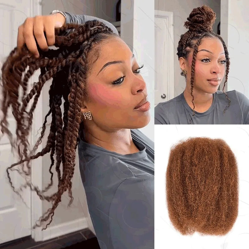 Best Sale Afro Kinky Bulk Twist Braids Hair100% Human Hair for Braiding Dreadlocks Extentions Remy Bulk Hair No Attachment