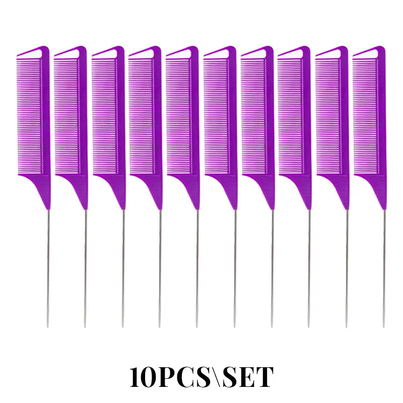 10/20PCS Professional Hair Styling Pointy Tail Comb（Black, Purple, Pink, Green, Yellow） for Wig, Partition, Braid, Hair Dye,