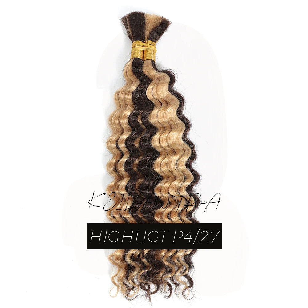 Human Braiding Hair for Boho Braids Bohemian Deep Wave Bulk 100g Human Hair for Braiding Wet and Wave Human Culry Hair for Boho