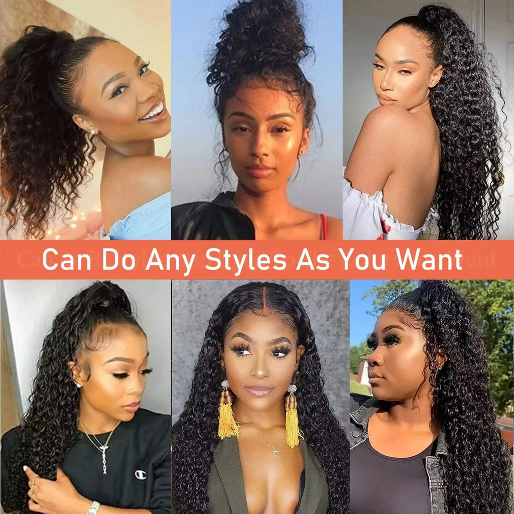 360 HD Full Lace Front Wigs Curly Wig Human Hair Pre Plucked Deep Wave Invisible Strap Wig 13x4 13x6 HD Lace Frontal Wig