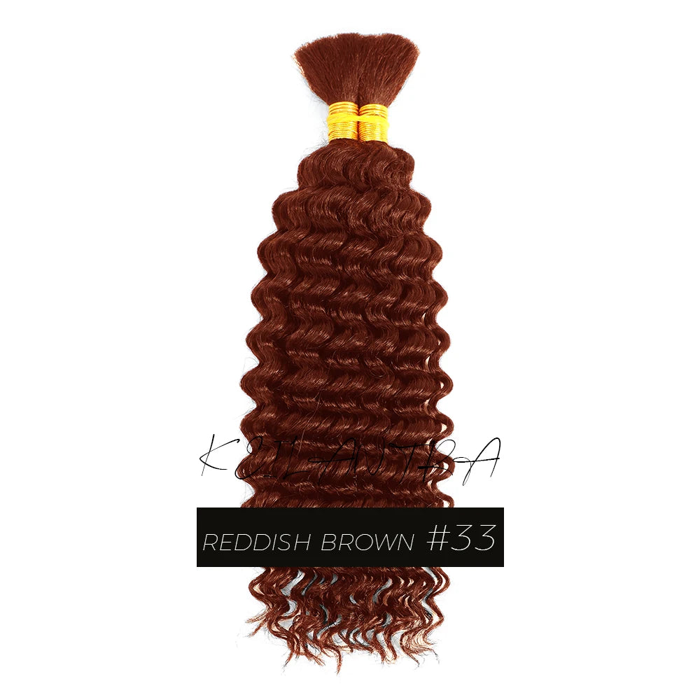 Human Braiding Hair for Boho Braids Bohemian Deep Wave Bulk 100g Human Hair for Braiding Wet and Wave Human Culry Hair for Boho