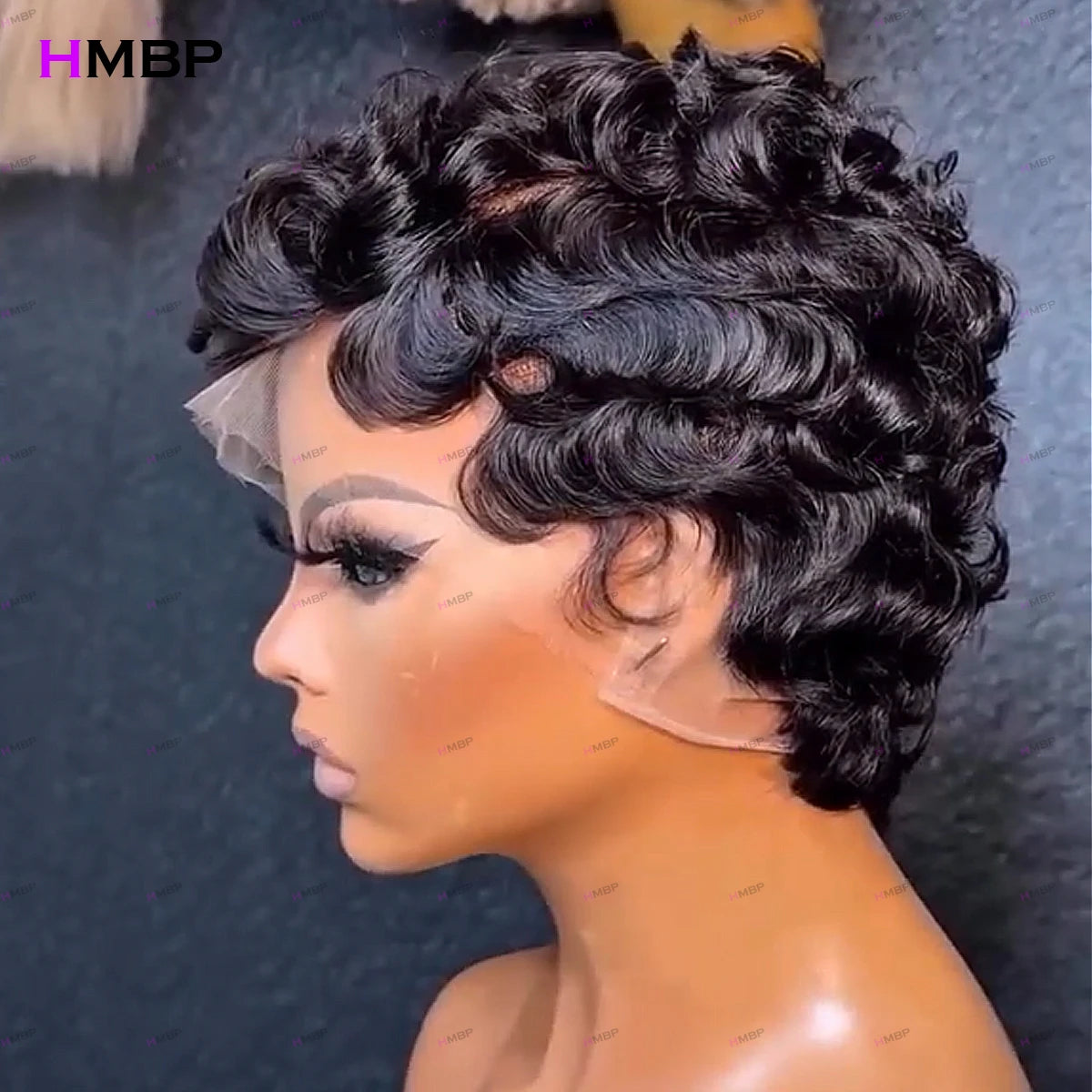 200 Density Curly Wigs Glueless Lace Frontal Wig Human Hair Ready To Go 13×4 HD Lace Frontal Wig Preplucked Hair For Women HMBP