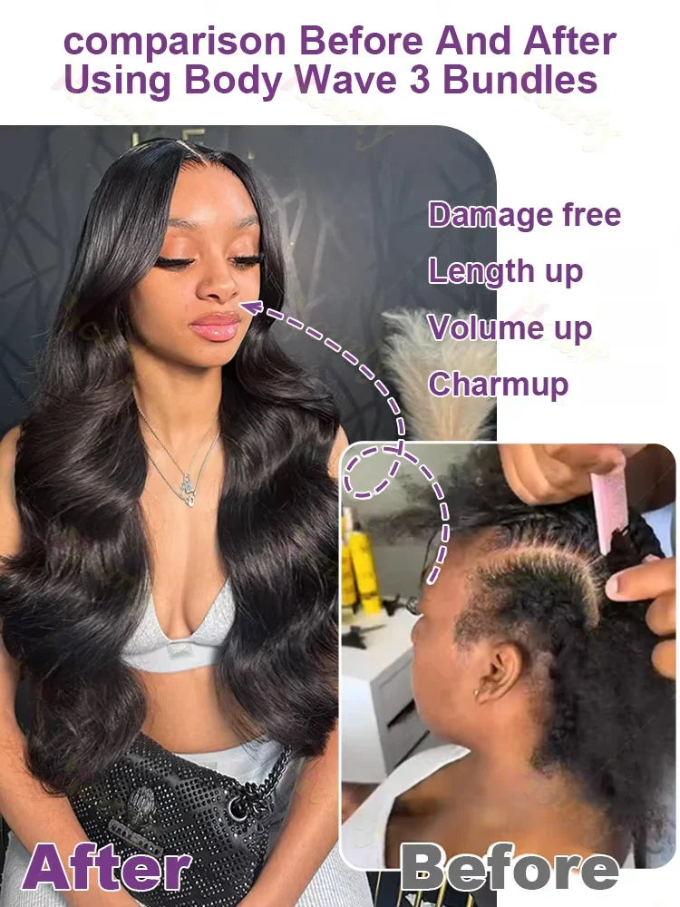 30 34 Inch Body Wave Raw 1 3 4 Bundles Indian Unprocessed Human Hair Wavys Double Drawn Virgin Bundles Weave Extensions